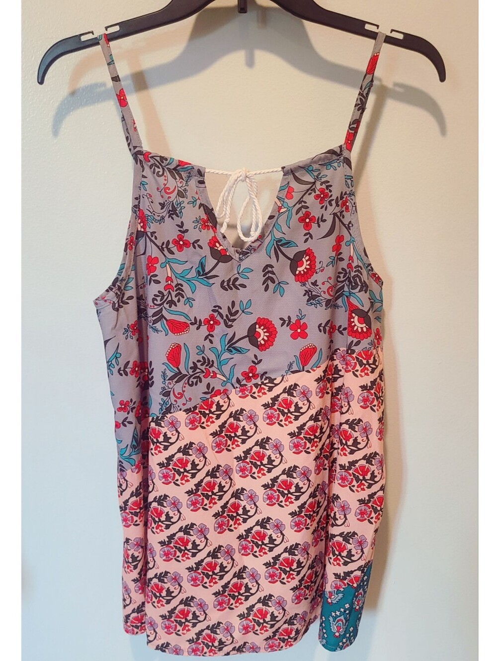 Floral Paisley Lightweight Tank Top Flowy Adjustable